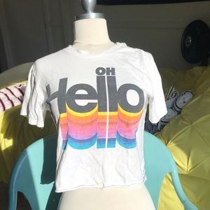 Oh Hello shirt from Mighty fine rainbow colors.